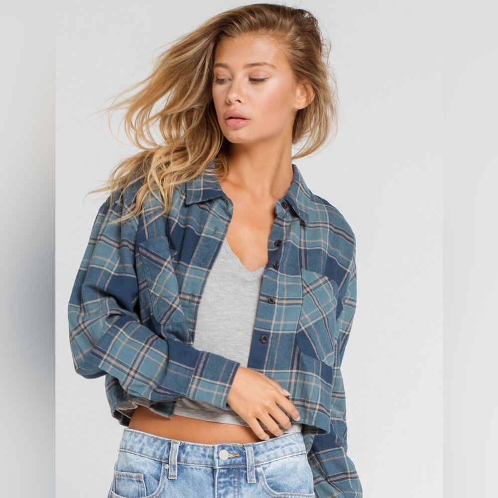 RSQ cropped flannel